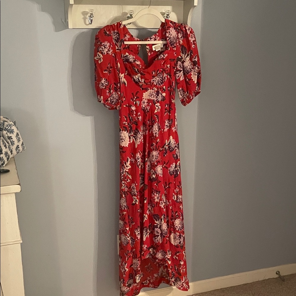 Anthropologie Maeve Red Floral Dress Size:0